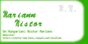 mariann nistor business card